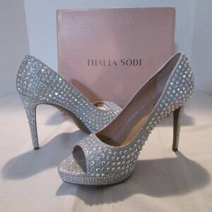 Sexy Holiday Thalia Sodi Landon Embellished Silver Lurex 11M